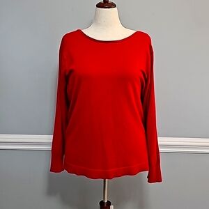 Love Scarlett Red Sweater with Pearl Detail